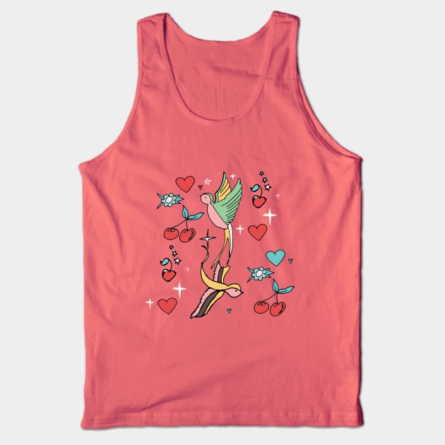 Rockabilly Swallow Tank Top by bruxamagica